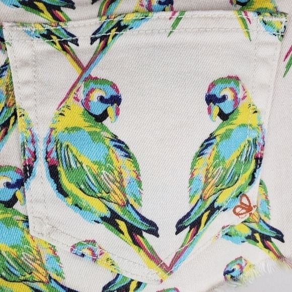 dittos Misty Women US 24 Love Birds cut off denim shorts white jeans tropical - Picture 7 of 8